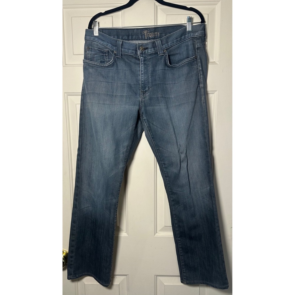Fidelity 5011 Denim Mens Blue Straight Leg Stretch Jeans Made‎ in USA 34/29.5